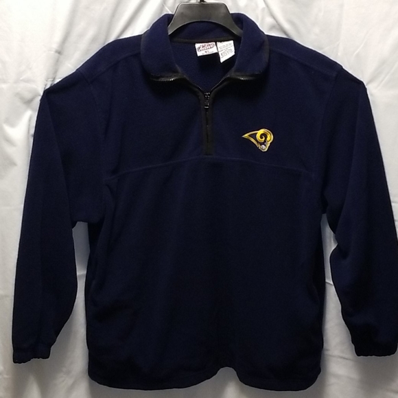 MensXL "RamsFootball" Blue Fleece Pullover Shirt/Jacket - Picture 2 of 7